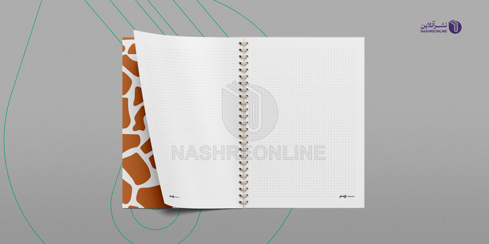 نمونه طراحی و صفحه آرایی دفترچه نقطه دار بولت ژورنال Giraffe