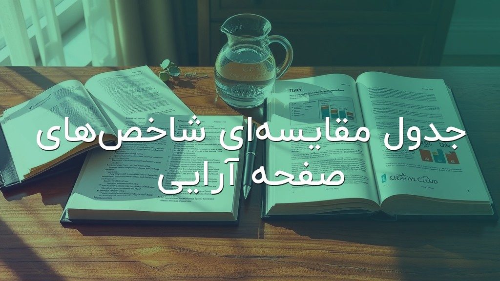 جدول مقایسهای شاخصهای صفحه آرایی
