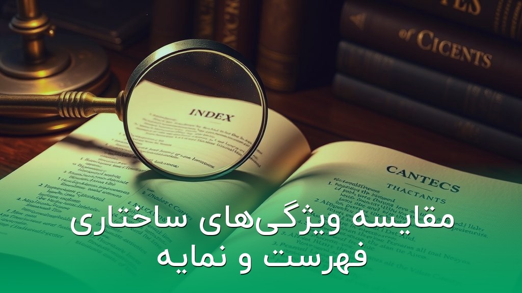 مقایسه ویژگیهای ساختاری فهرست و نمایه